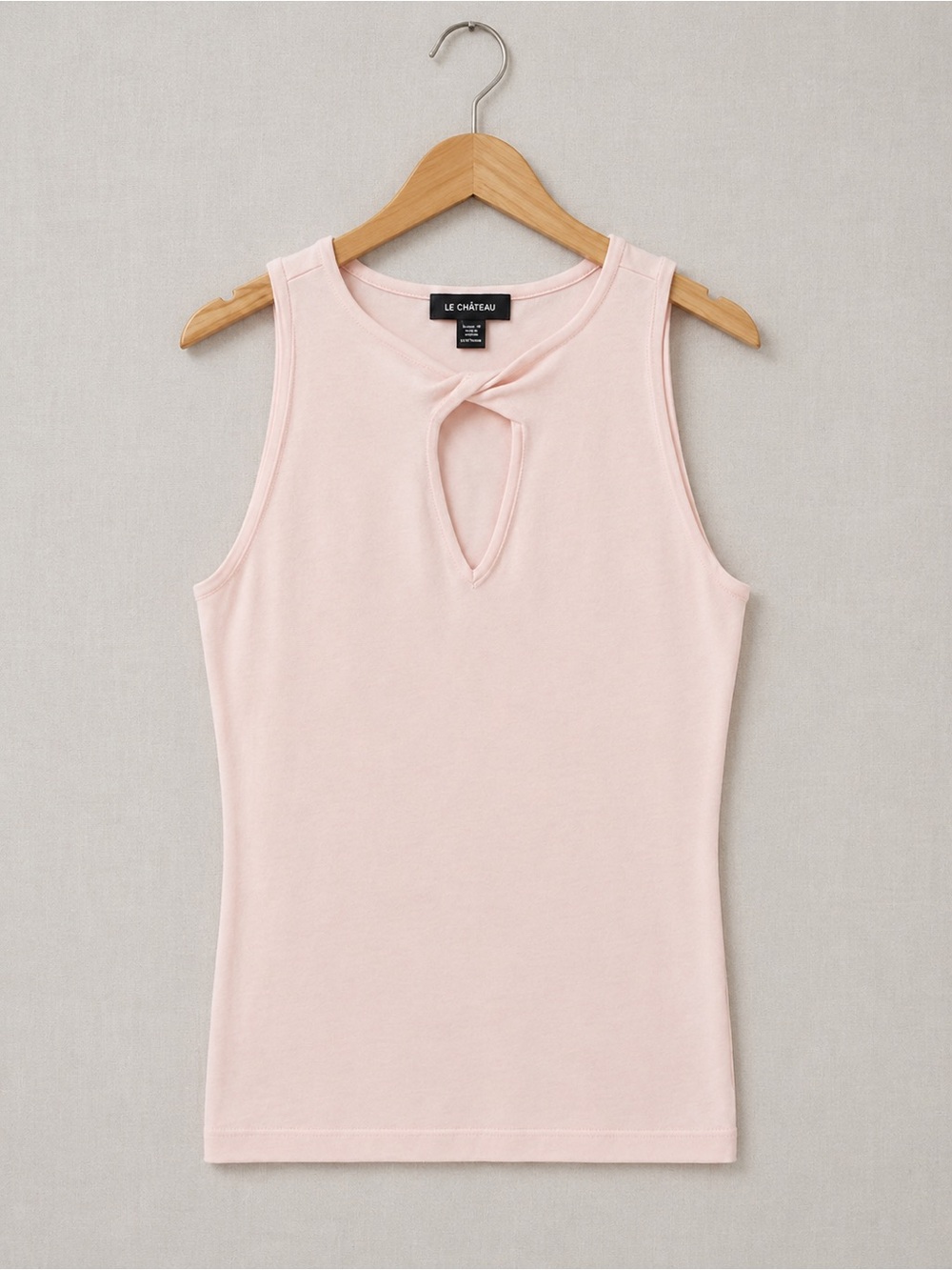 🍒3/33$ le chateau Pale Pink Keyhole Ribbed Tank
